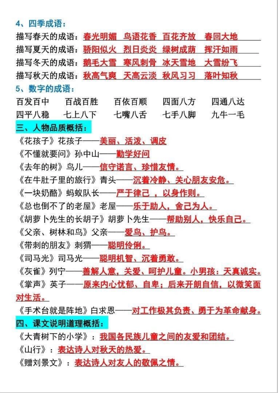 三年级语文全册重点归纳小学语文 知识点总结 期末复习.pdf_第3页