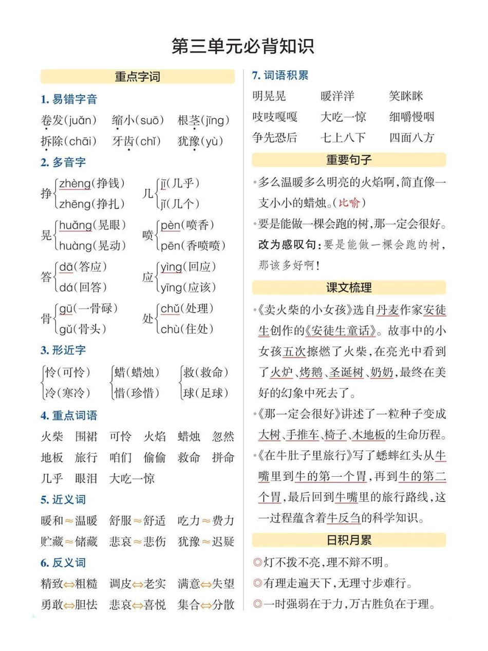 三年级语文上册必背知识点三年级上册语文 三年级语文重点归纳.pdf_第3页