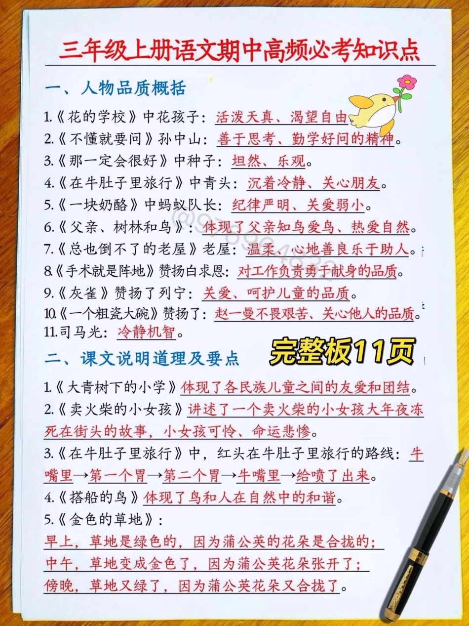 三年级语文上册期中考点复习。三年级 必考考点 期中考试 三年级上册语文 知识点总结.pdf_第2页