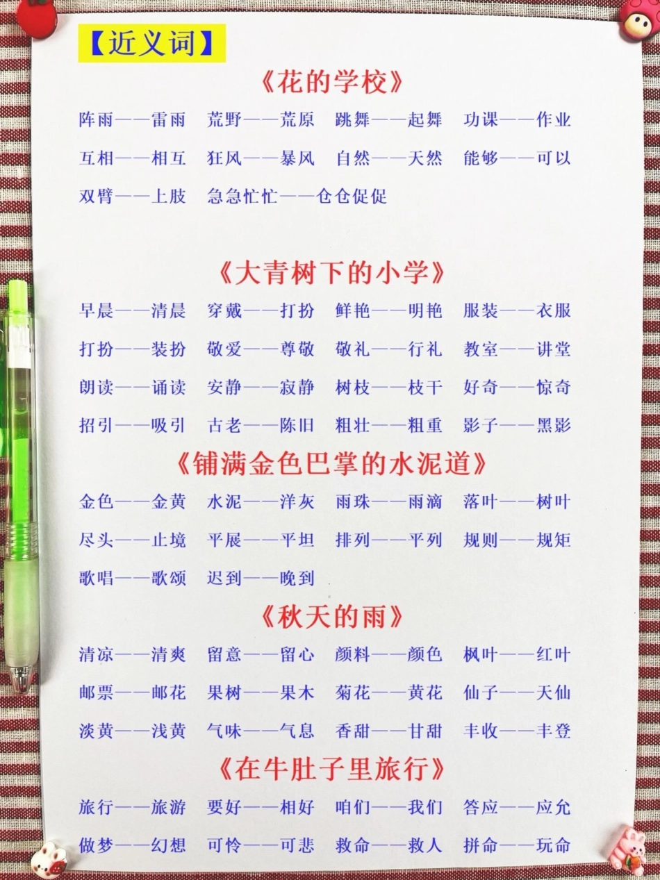 三年级语文上册全册近义词反义词汇总！家长。们可以打印出来给孩子阅读和背诵哦！这些知识点是三年级语文的重要内容，让孩子熟悉，为三年级语文打下坚实基础！三年级上册语文  近义词 反义词.pdf_第2页