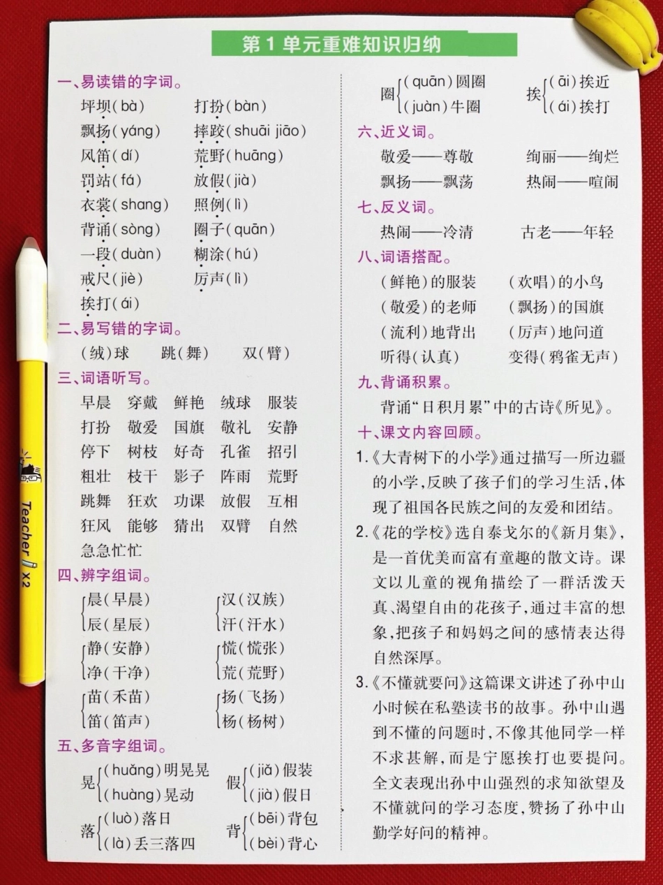 三年级语文上册重点难点归纳，老师精心整理。，家长给孩子打印出来学一学吧！二升三 暑假预习 三年级语文 二升三年级 二升三语文.pdf_第2页