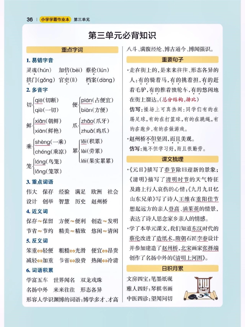 三年级语文下册期末复习汇总。期末复习 知识点总结 小学语文知识点 三年级语文 儿童节  创作者中心.pdf_第3页