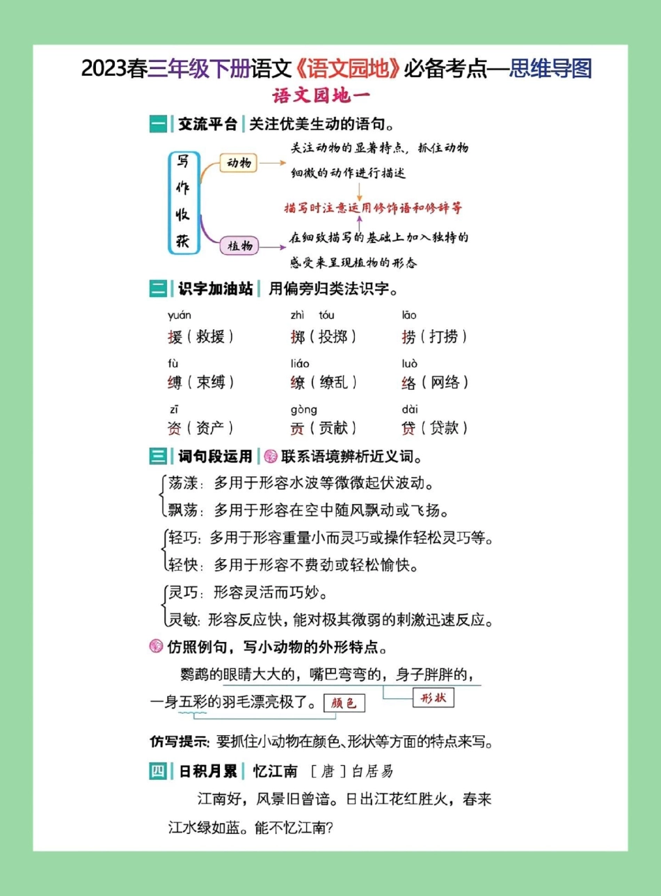 天天向上 三年级语文必考考点 家长为孩子保存学习可打印.pdf_第2页