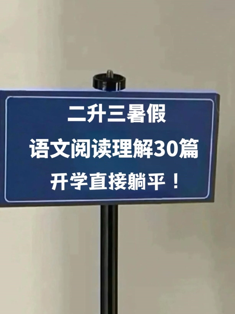 为了帮助孩子轻松应对即将到来的三年级语文。学习，我们准备了暑假阅读理解资料。这份资料包含30篇课外阅读，可以帮助孩子提前预习课文，更好地掌握三年级语文知识。家长可以鼓励孩子在假期中认真学习，提高语文阅.pdf_第1页