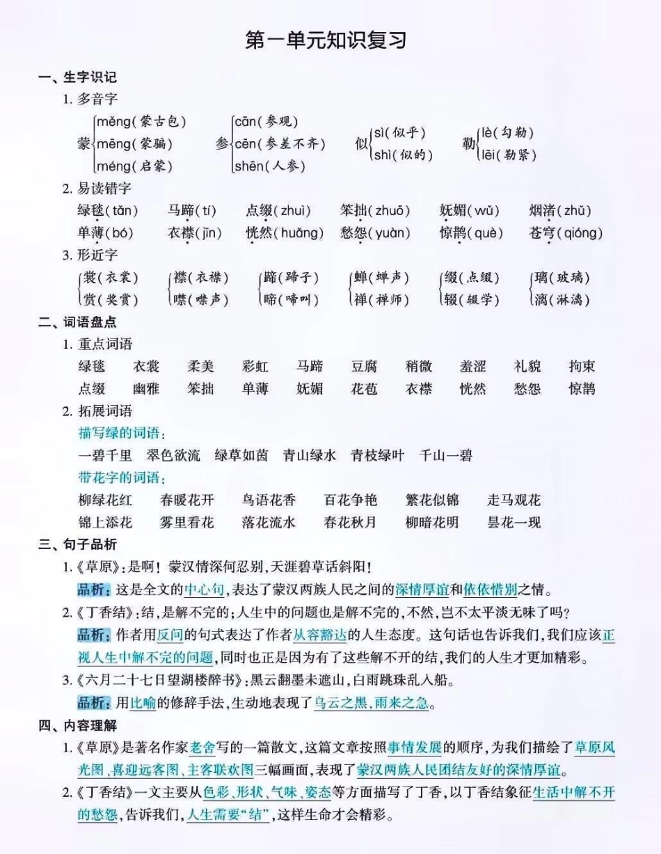 六年级语文上册1-8单元知识点总复习。 知识点总结 必考考点 小学语文必考知识点盘点 六年级  来客官方助推官 创作者中心 热点宝.pdf_第1页