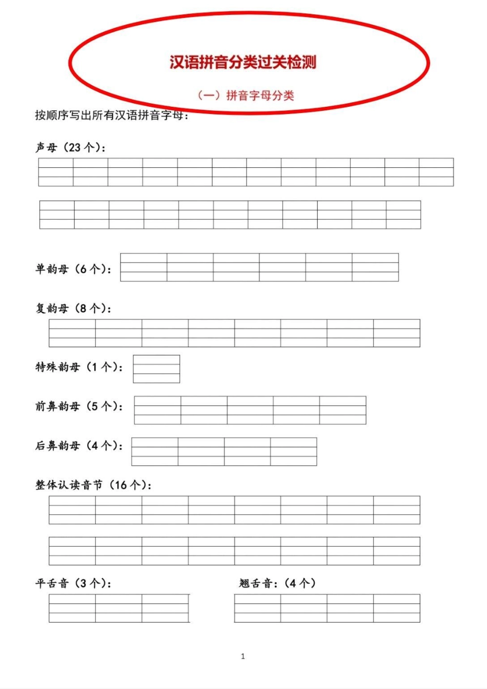 幼升小拼音专项训练。拼音专项训练来啦！在家提前搞定，幼升小不用愁！一年级 语文 拼音 拼音拼读 幼小衔接.pdf_第1页