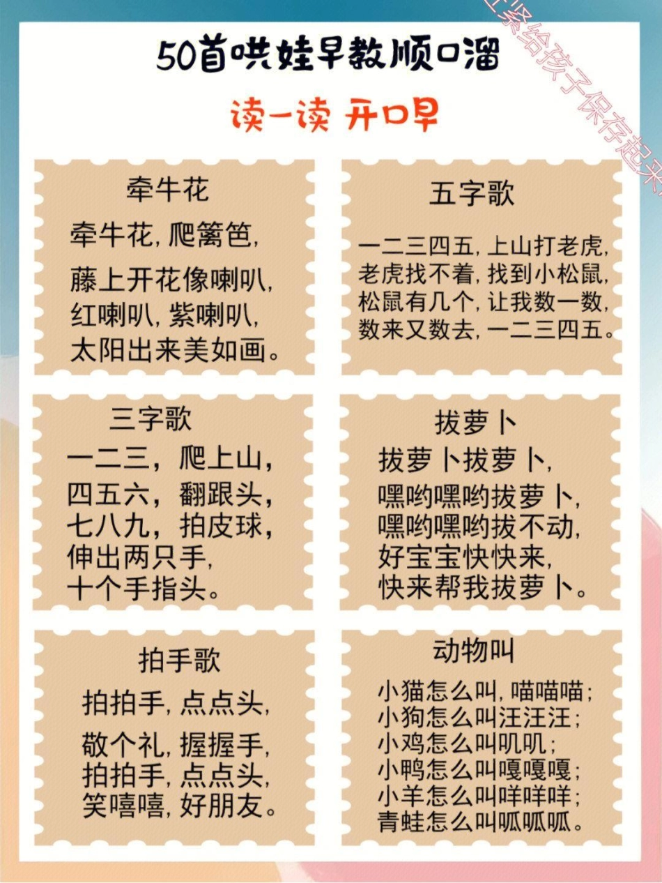 50首哄娃顺口溜，读给宝贝听，越听越聪明哦 教育 学霸秘籍 宝宝学说话.pdf_第1页