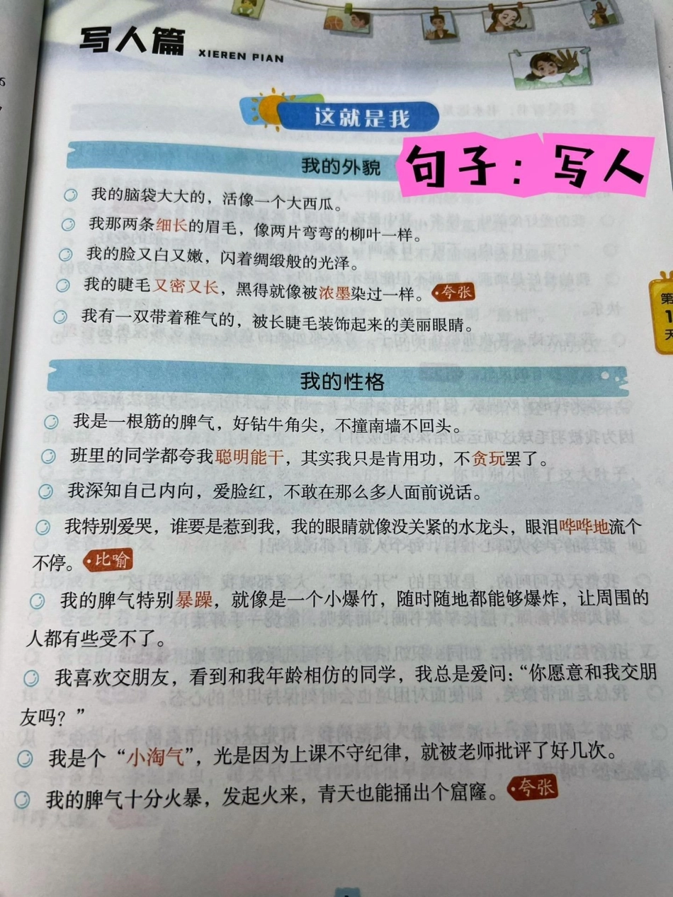 60天优美句段篇积累，一套3本，从句子、到段落、到篇章，分别从写人、写物、写景、叙事等六大主题来积累写作素材作文素材 好书分享 优美句子.pdf_第3页