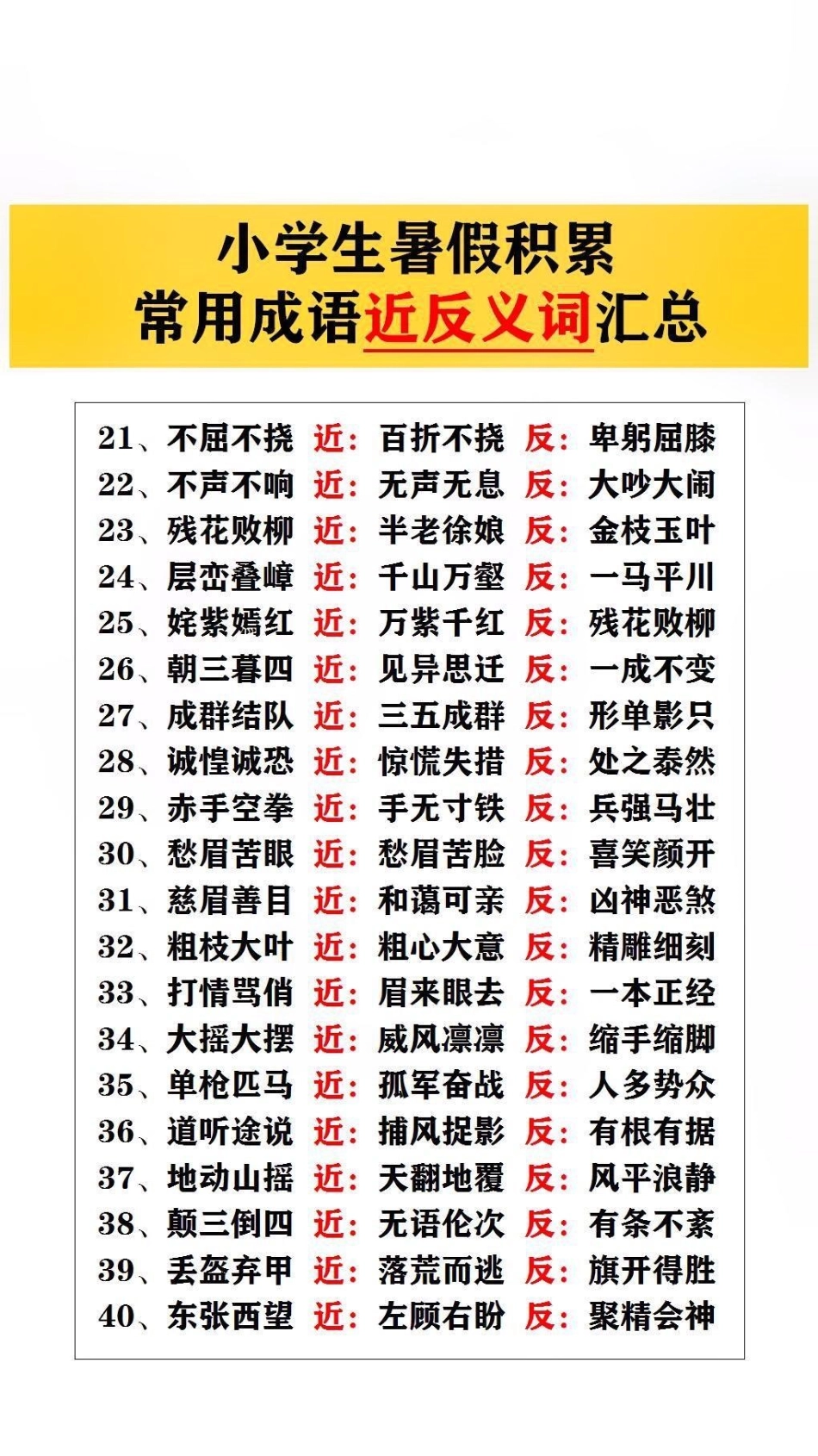 常用成语近反义词汇总词语积累 小学语文.pdf_第2页