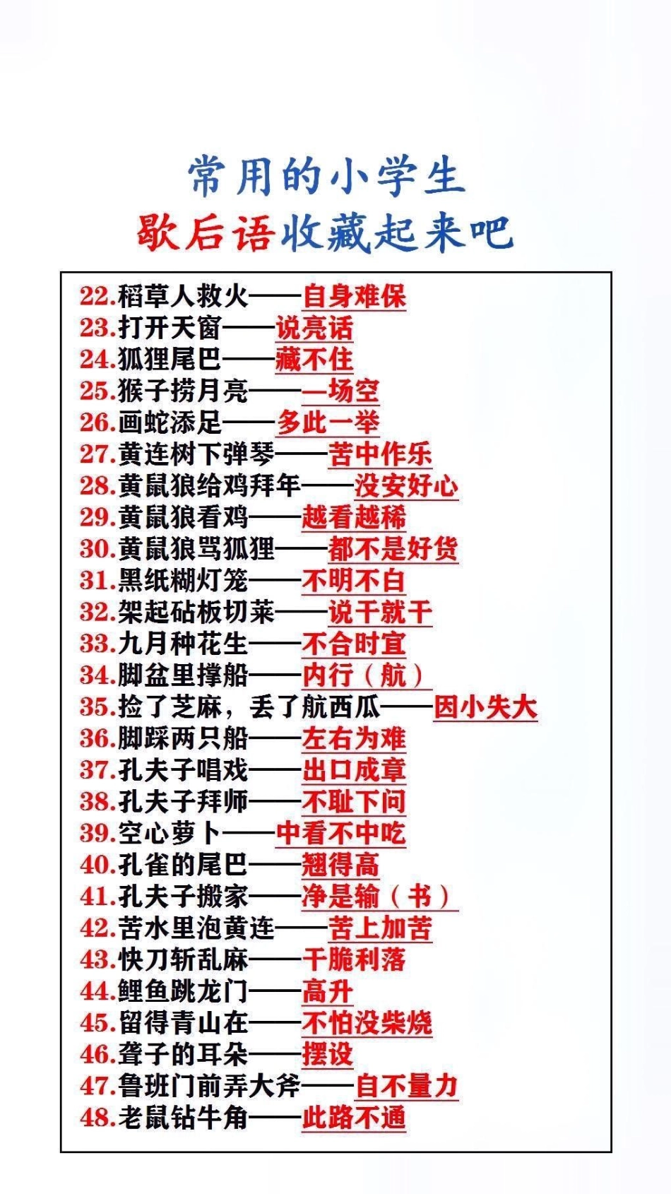 常用的小学生歇后语，保存起来吧歇后语 必考考点.pdf_第2页