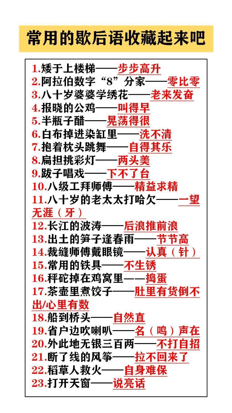 常用歇后语替孩子保存起来吧学习 歇后语.pdf_第1页