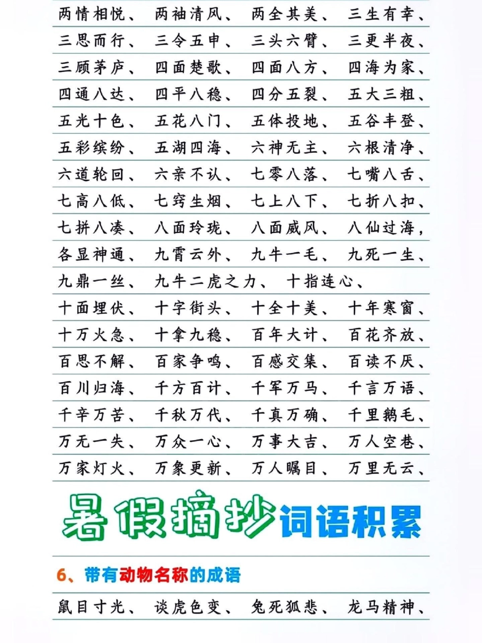 词语积累~暑假摘抄。 词语积累 小学语文 语文积累 词汇积累 热点宝  创作者中心 来客官方助推官 上热门.pdf_第3页