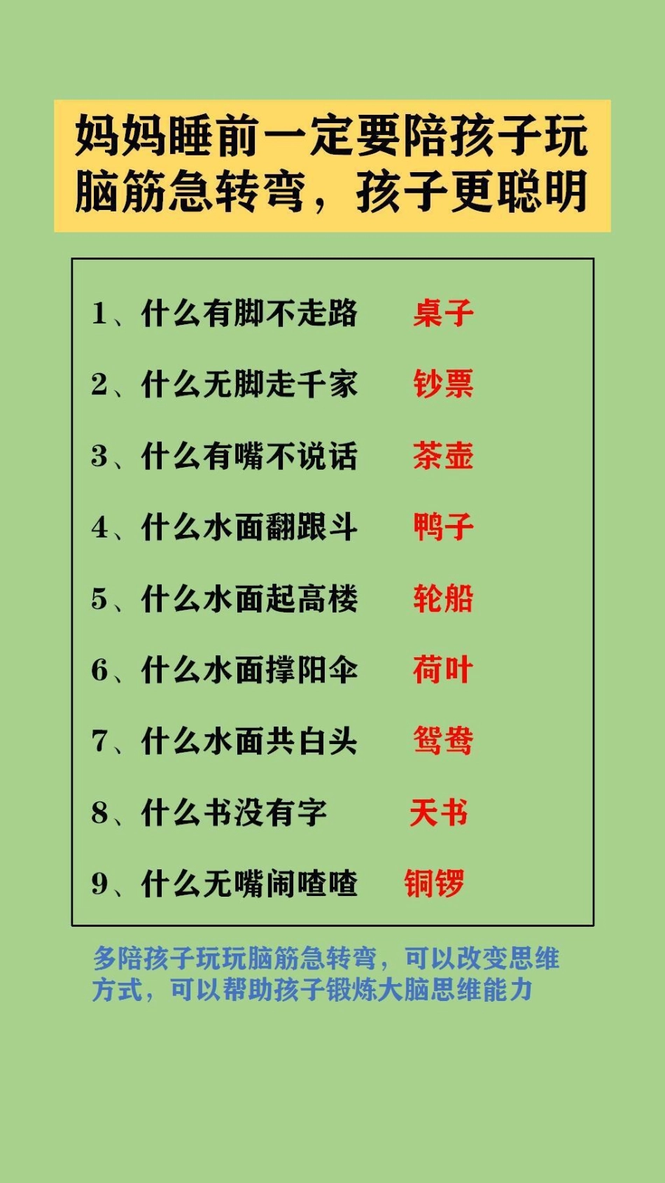 多陪孩子玩玩脑筋急转弯，可以改变思维方式，可以帮助孩子锻炼大脑思维能力脑筋急转弯 脑筋转转转.pdf_第2页