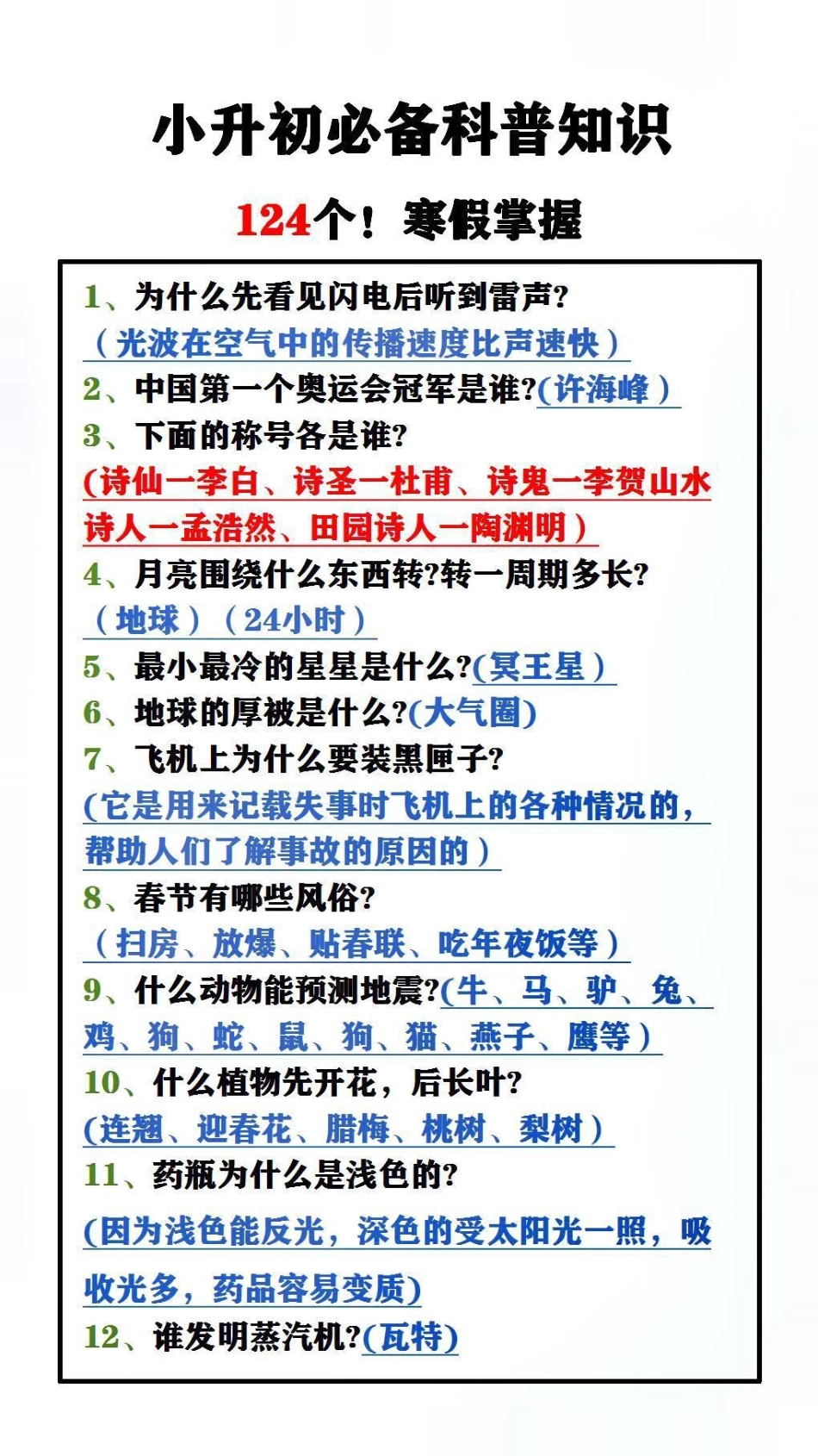 寒假掌握，替孩子保存起来吧学习 知识分享.pdf_第1页