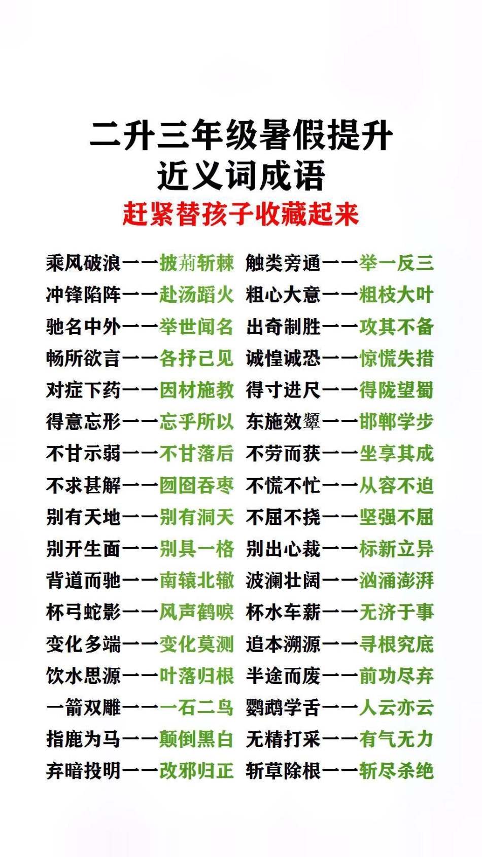 近义词成语，父母替孩子保存起来词语积累 学习.pdf_第2页