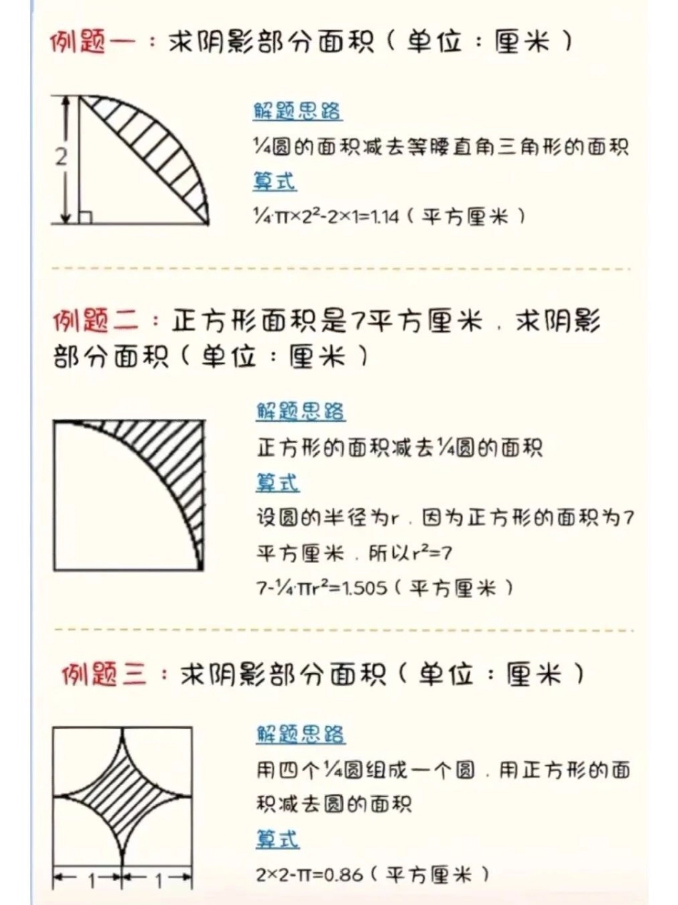 求阴影面积是数学的难点和重点，可以收藏打印给孩子做数学思维 小学数学.pdf_第2页