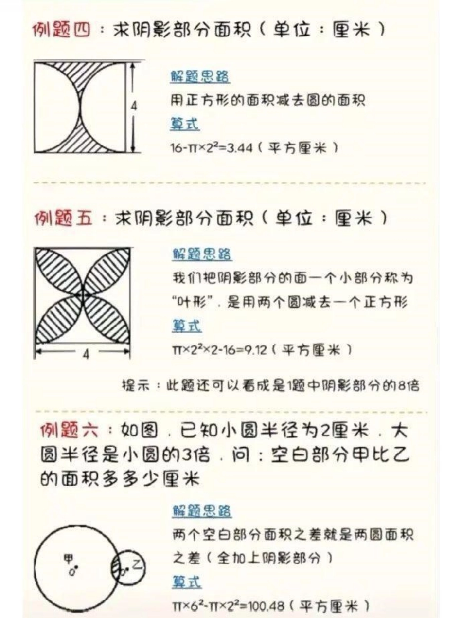 求阴影面积是数学的难点和重点，可以收藏打印给孩子做数学思维 小学数学.pdf_第3页