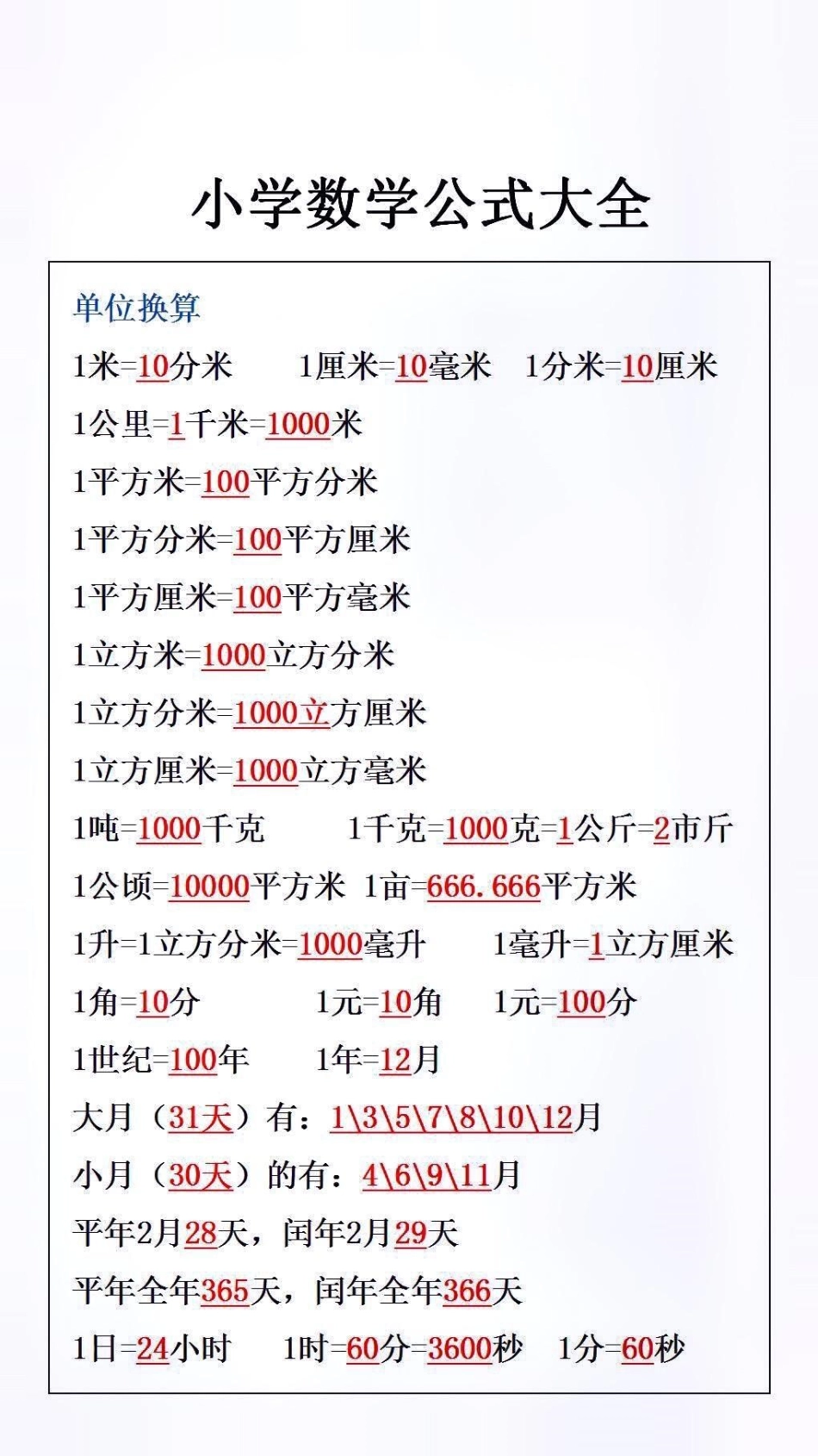 小学数学公式大全必考考点 小学数学 开学必备.pdf_第1页