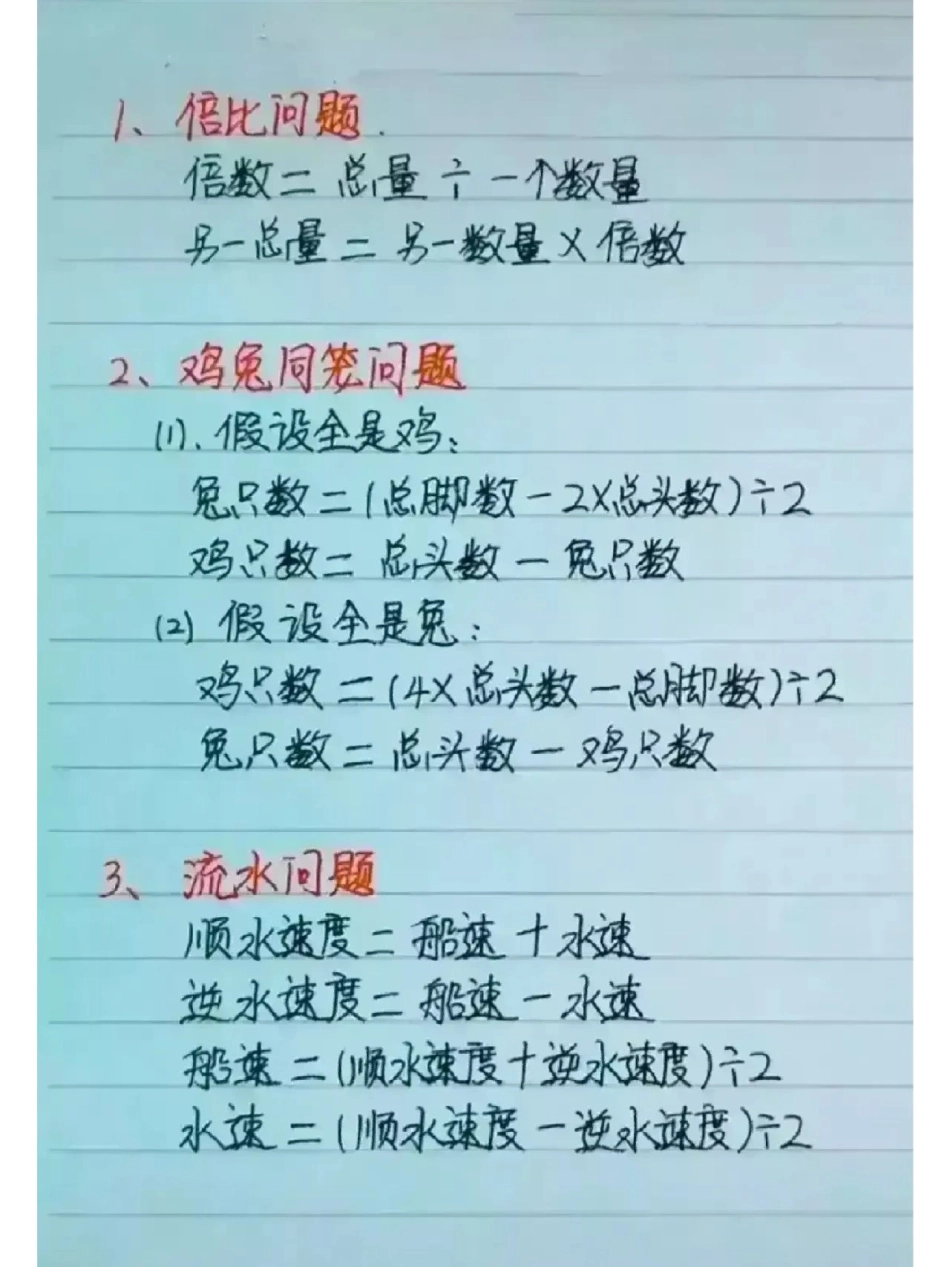 小学数学思维解题公式大全，速度收藏 教育 必考考点 小学数学 数学思维.pdf_第3页