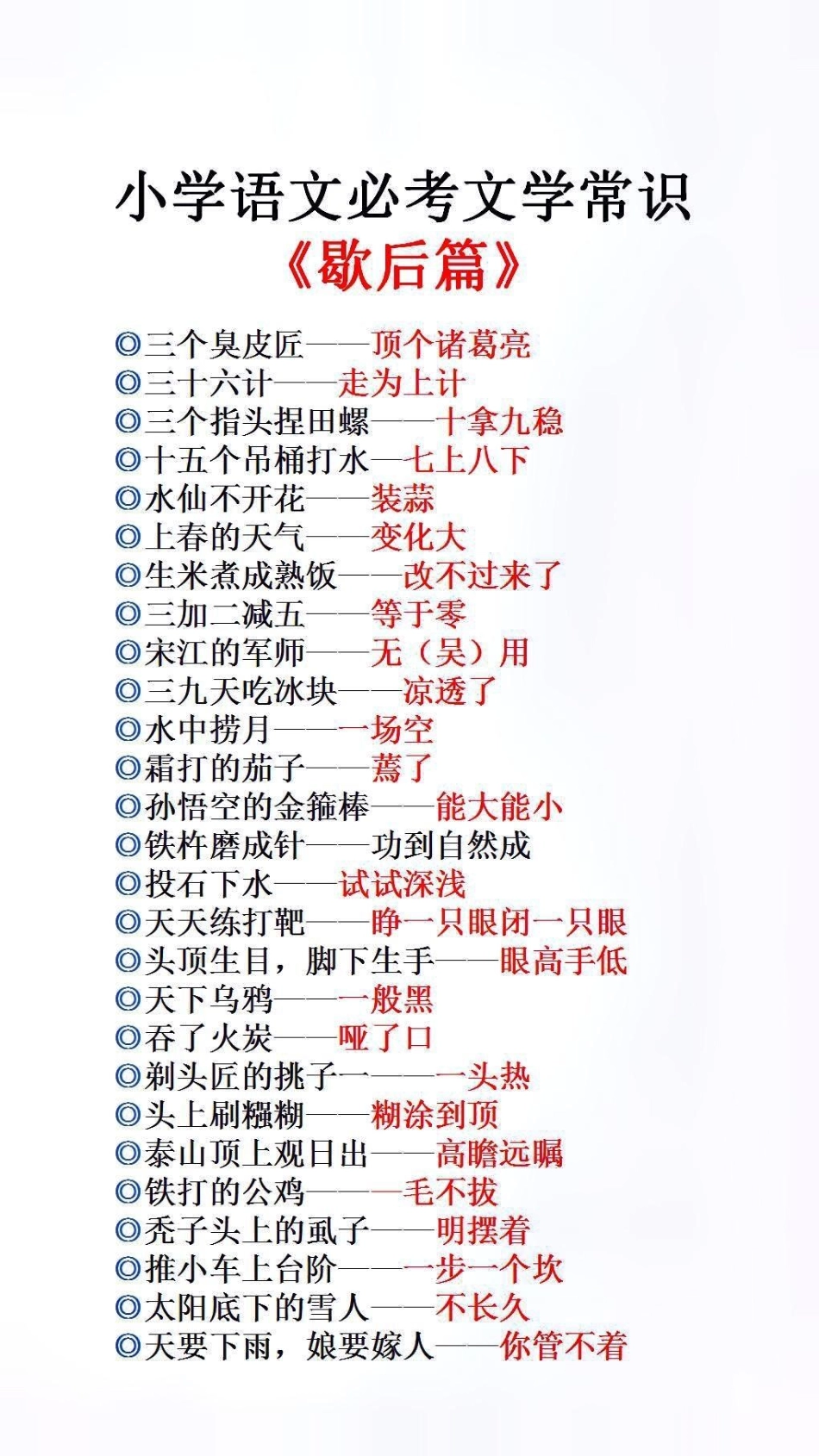 小学文学常识歇后语必考考点 小学语文.pdf_第1页