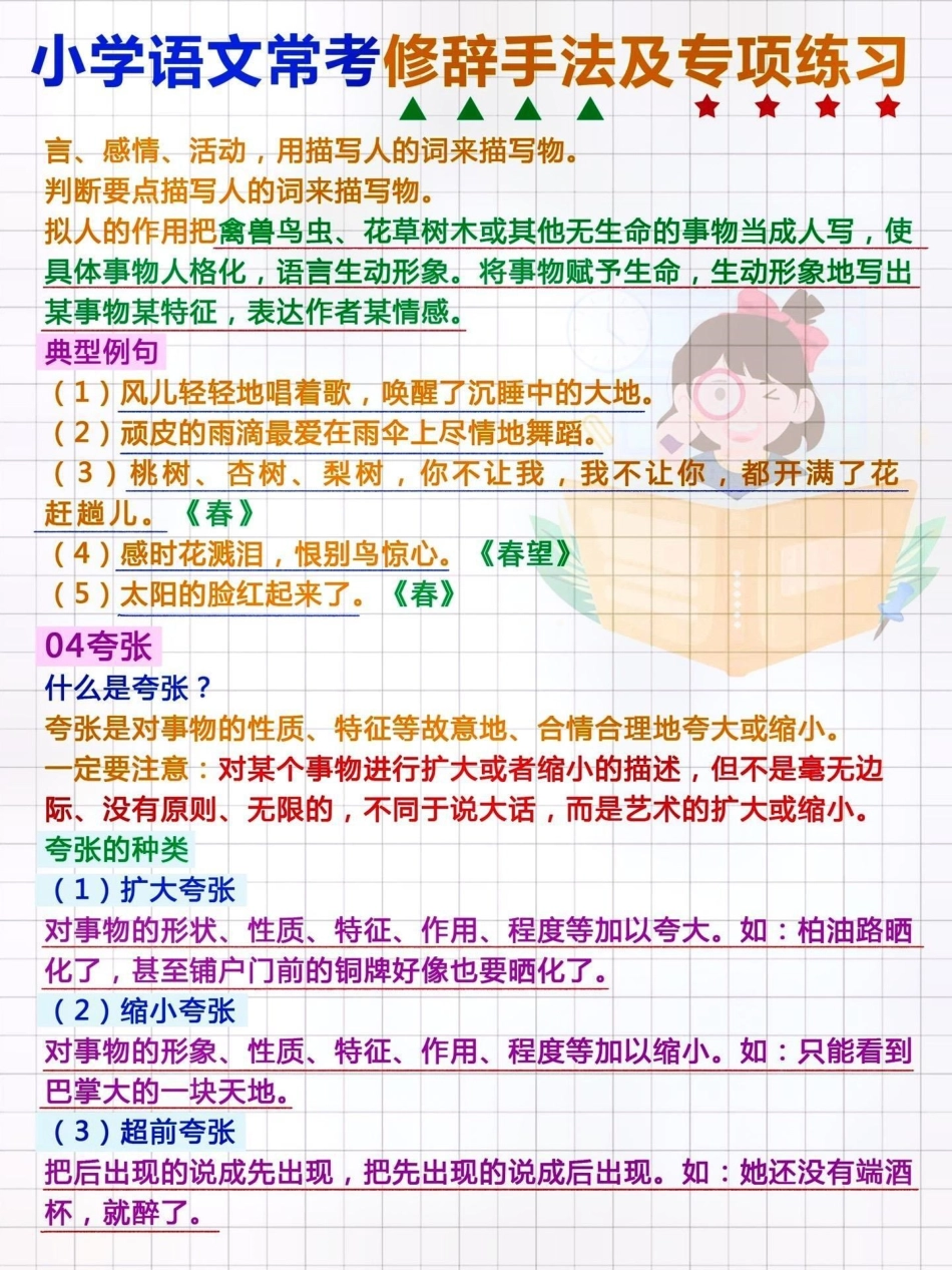 小学语文修辞手法及专项练习。 知识点总结 小学语文 小学语文知识点 修辞手法  创作者中心 热点宝.pdf_第2页