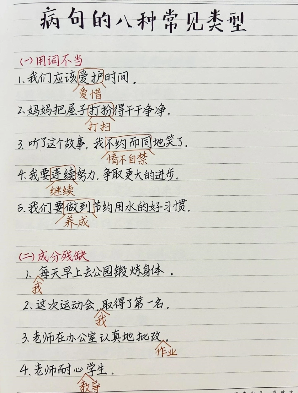 修改病句的八大类型，记得点赞收藏给孩子看小学语文 修改病句.pdf_第2页