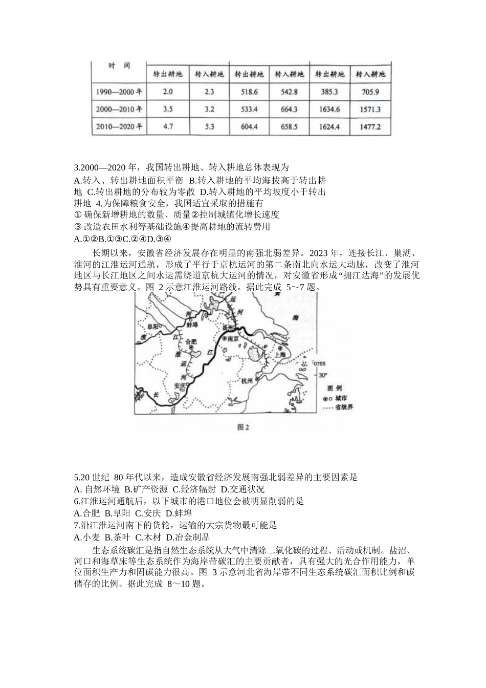 （新课标卷）2025届新高三9月摸底大联考地理试卷+答案.docx_第2页