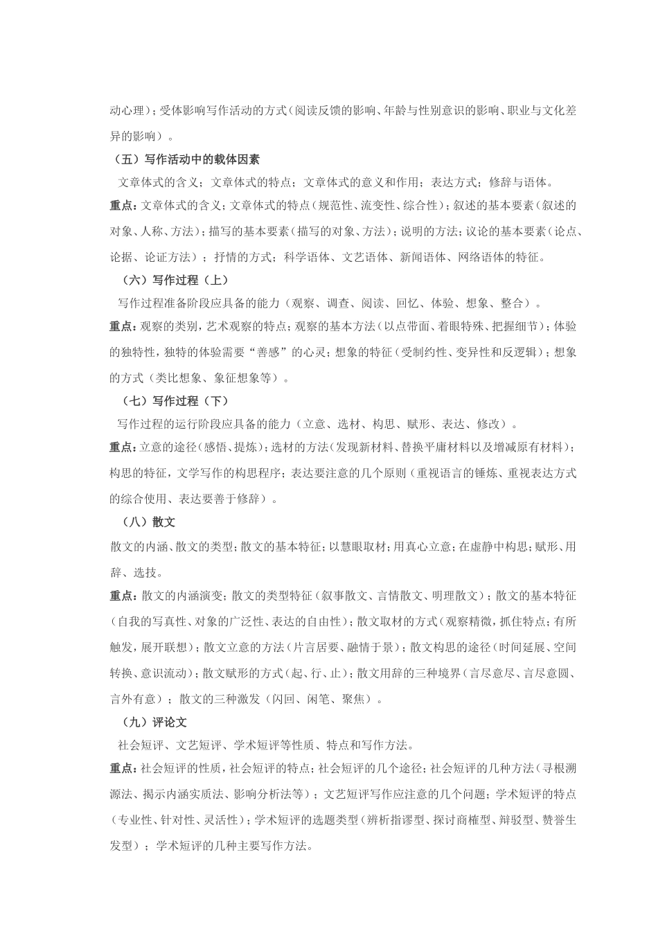 《基础写作》（汉语言文学2024年普通专升本）课程考试大纲.doc_第2页