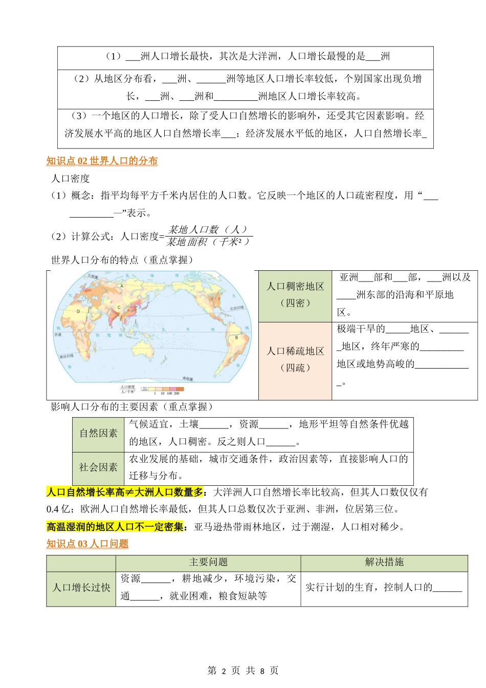 【七年级上册地理】默写04 第四章 居民与聚落.docx_第2页