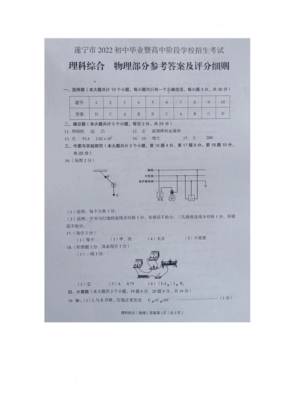 2022四川遂宁中考物理答案.docx_第1页