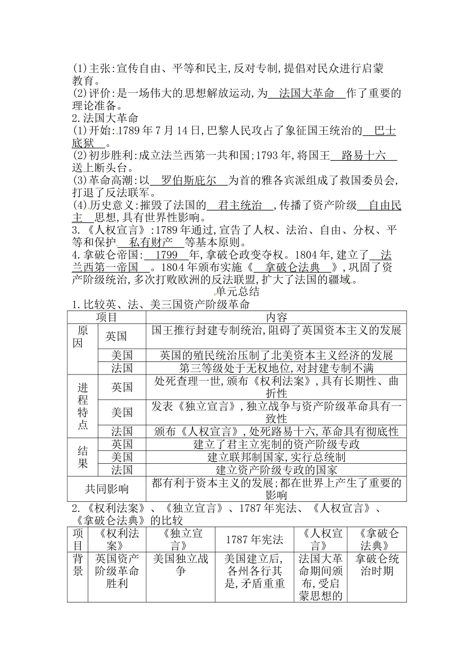 【初三上册历史】第六单元　资本主义制度的初步确立.doc_第2页