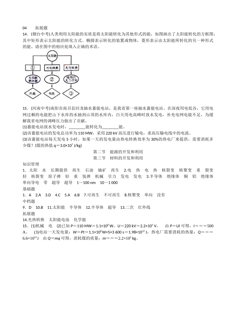 【沪科版物理九年级】第二节 能源的开发和利用 第三节 材料的开发和利用.docx_第3页
