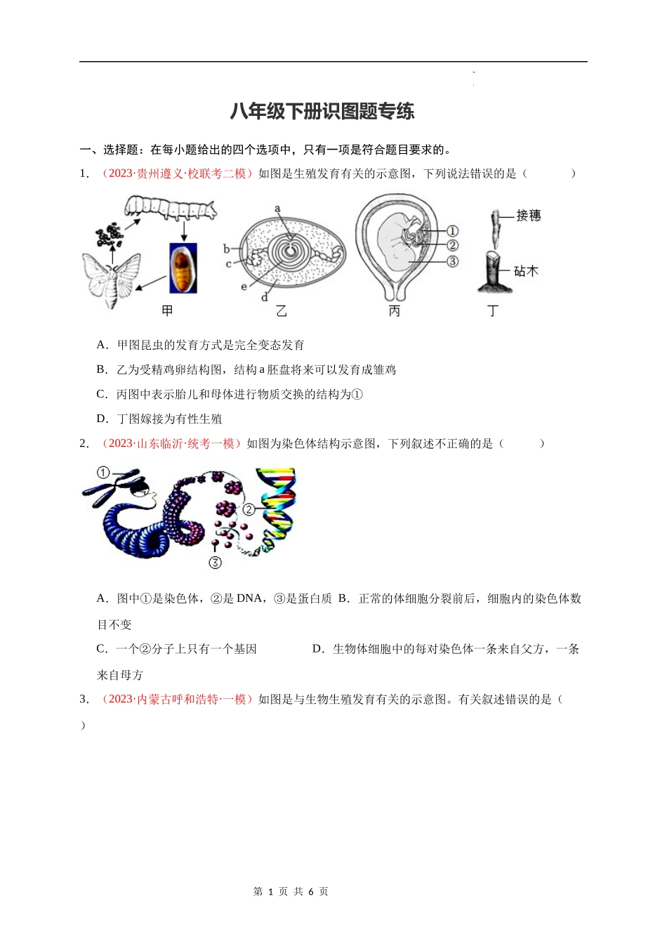 八年级下册识图题专练（原卷版）.docx_第1页