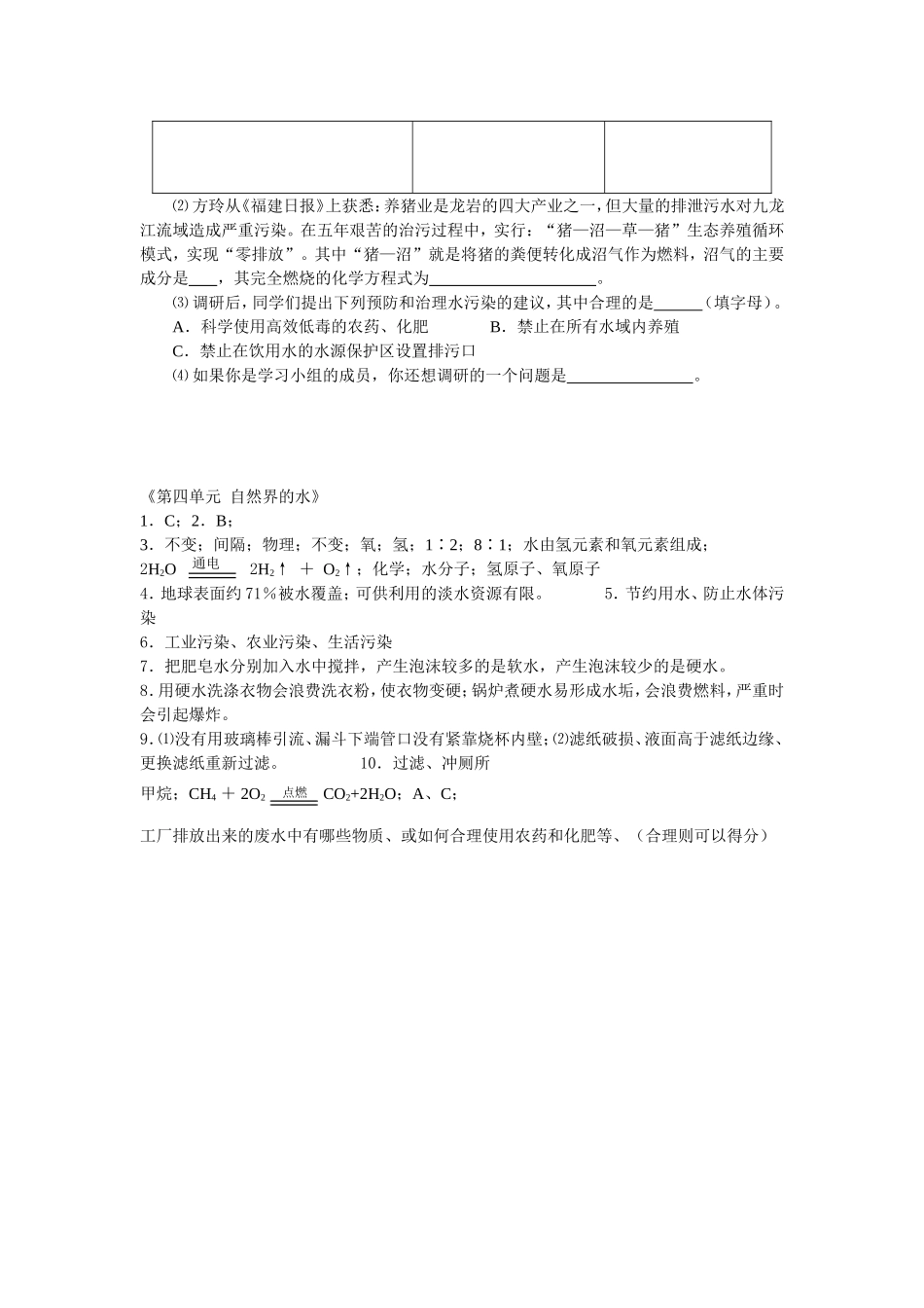 初三化学 第四单元 自然界的水练习.doc_第2页