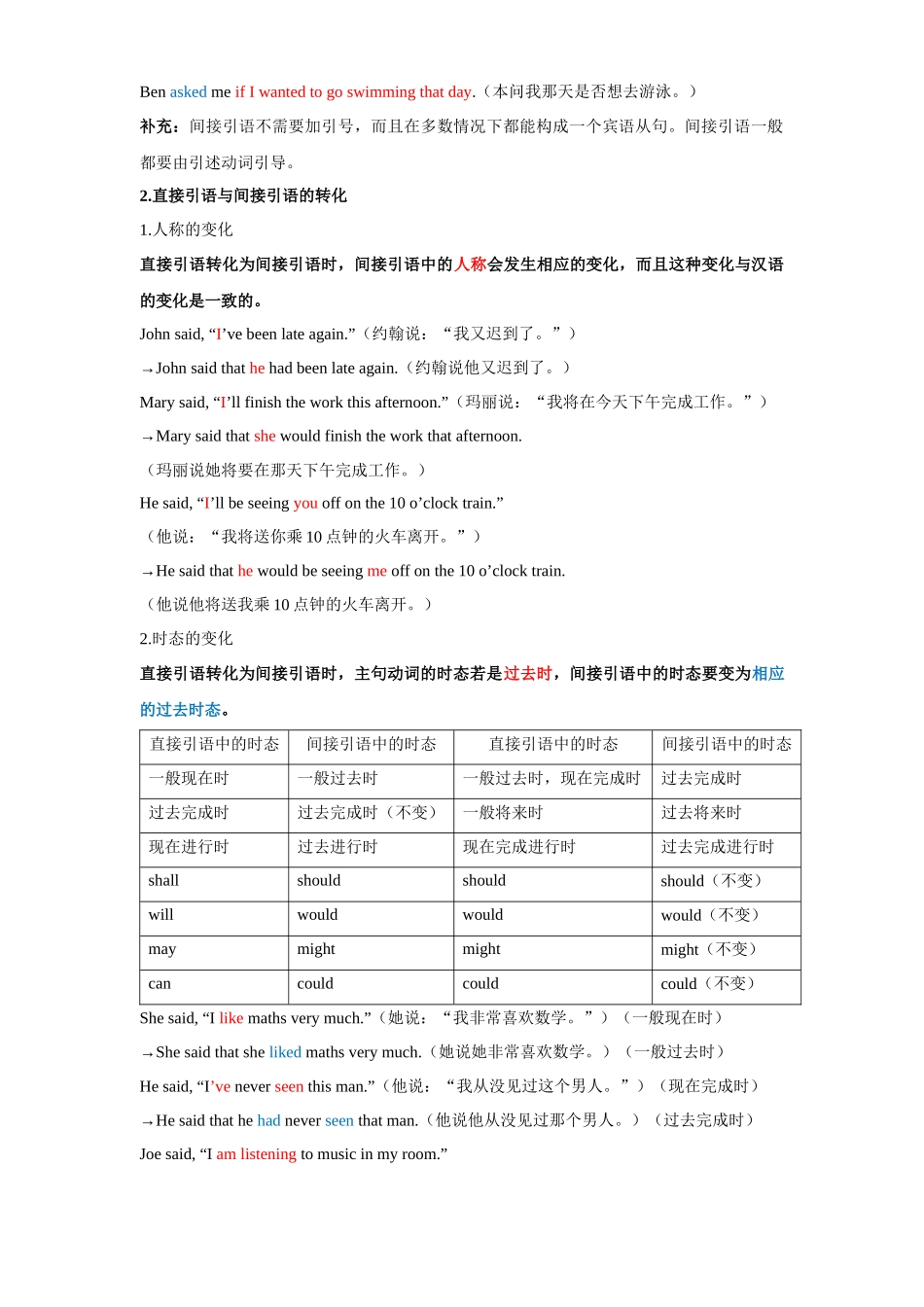 第23讲 直接引语&间接引语（老师版带答案）.docx_第3页