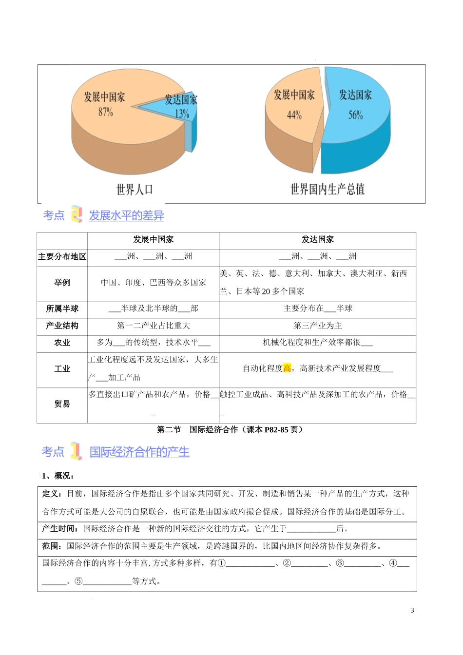 第四章  世界不同地域的发展差异（考点梳理卷）【难度分层单元卷】（中图北京版）（原卷版）.docx_第3页