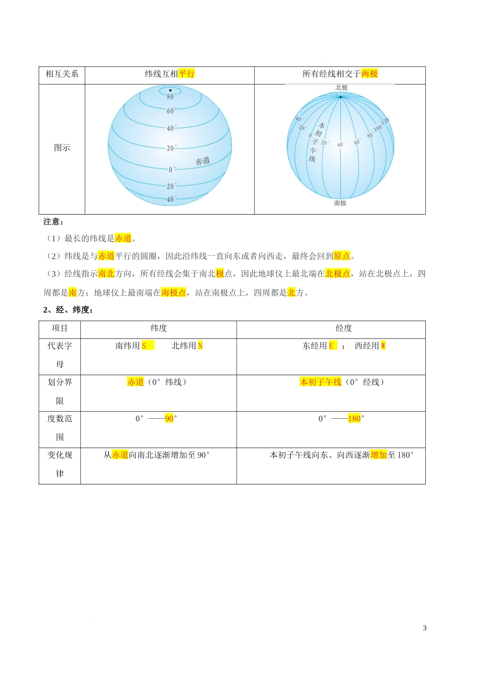 第一章  地球（考点梳理卷）-【难度分层单元卷】（解析版）.docx_第3页