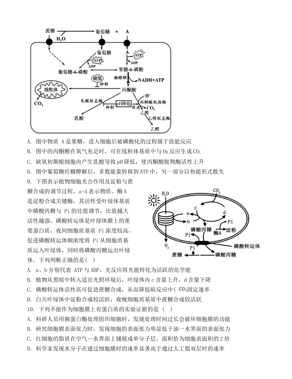 河北省2024-2025学年高三上学期质量检测二生物学试题含答案.docx_第3页