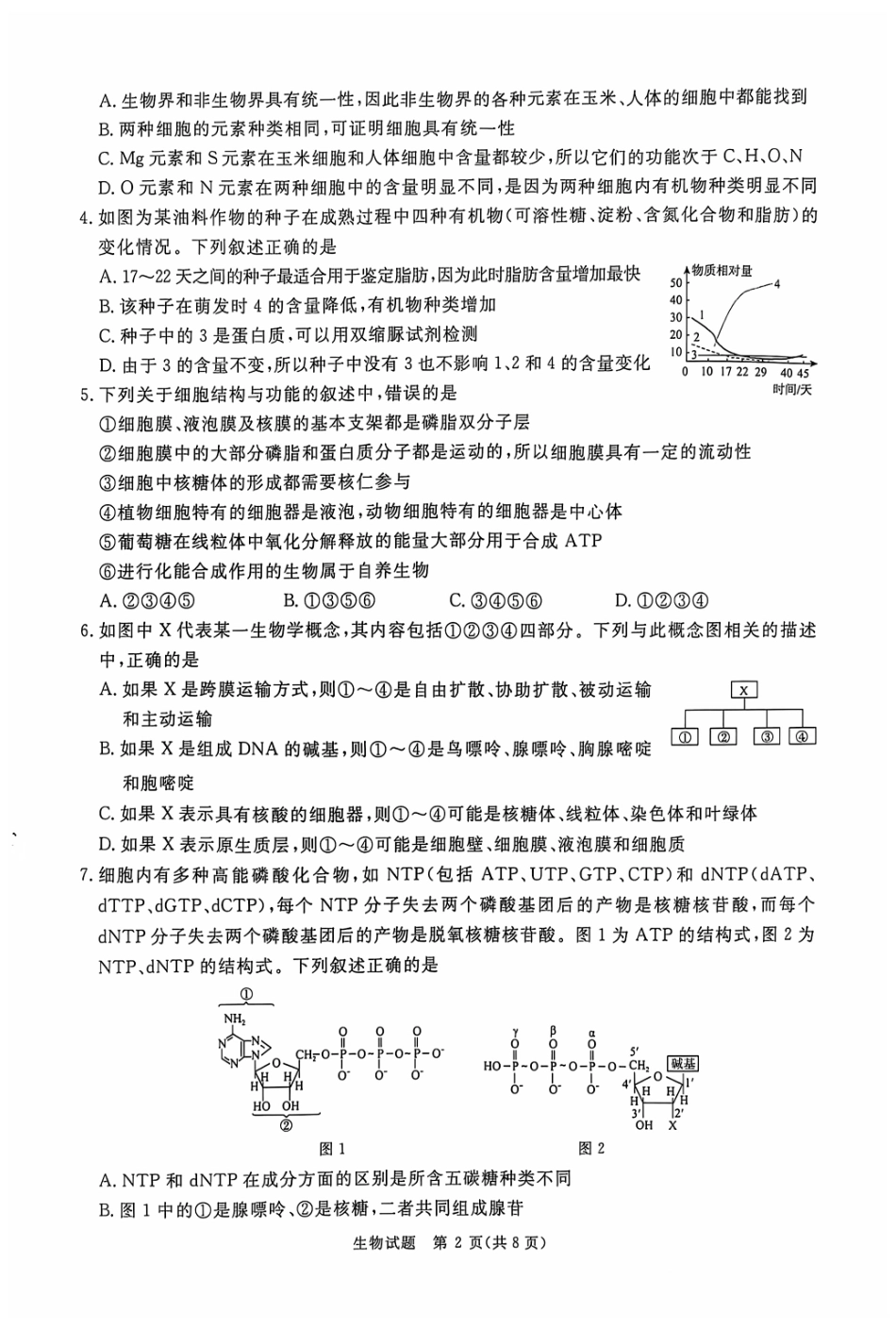 河南省青桐鸣2025届高三10月大联考生物试题含答案.pdf_第2页