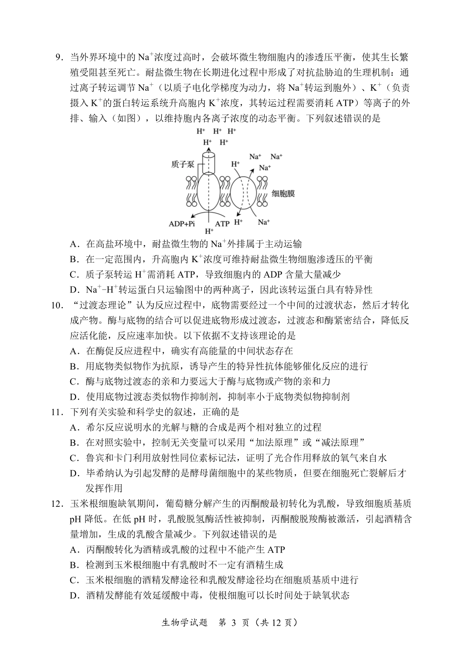 黑龙江省龙东联盟2024-2025学年高三上学期10月月考生物试卷.pdf_第3页