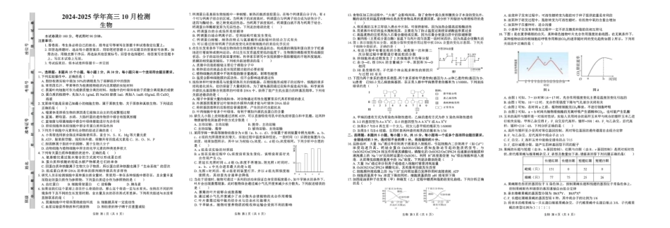 山东省中昇2024-2025学年高三上学期10月联考生物试题.pdf_第1页