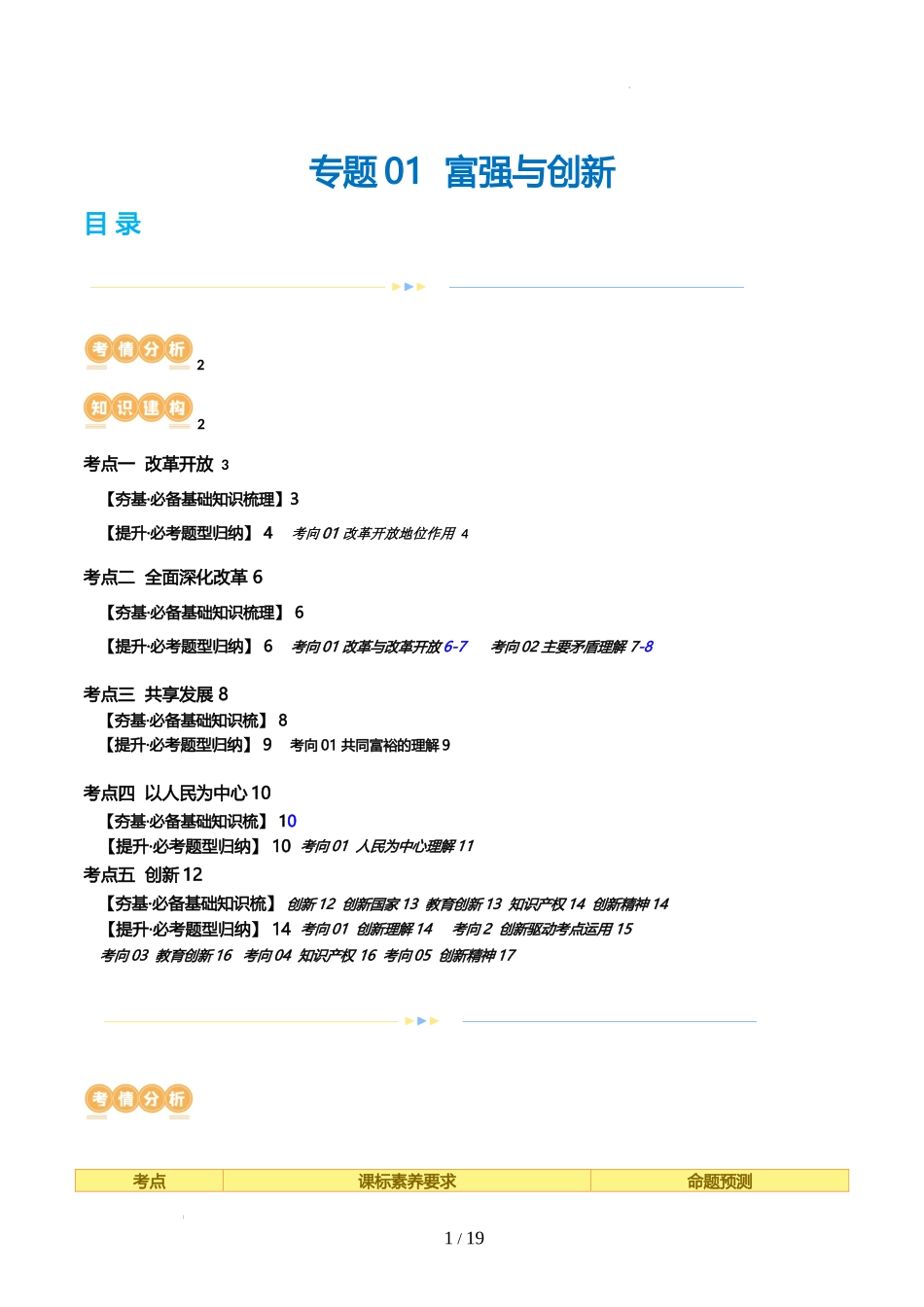 专题01 富强与创新 （讲义）-2024年中考道德与法治一轮复习讲练测（全国通用）.docx_第1页