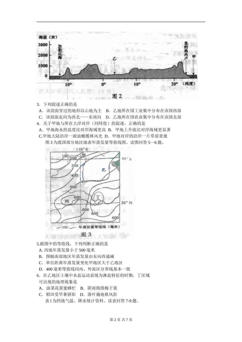 2011年全国高考四川文综地理试题及答案.doc_第2页