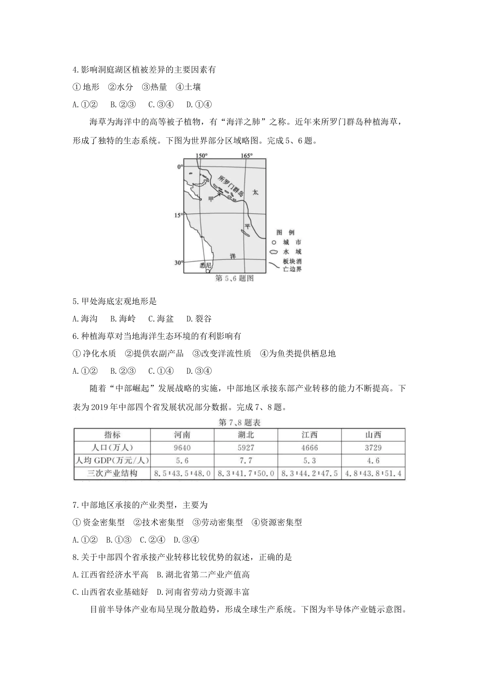 2021年浙江省高考地理【1月】（原卷版）.docx_第2页