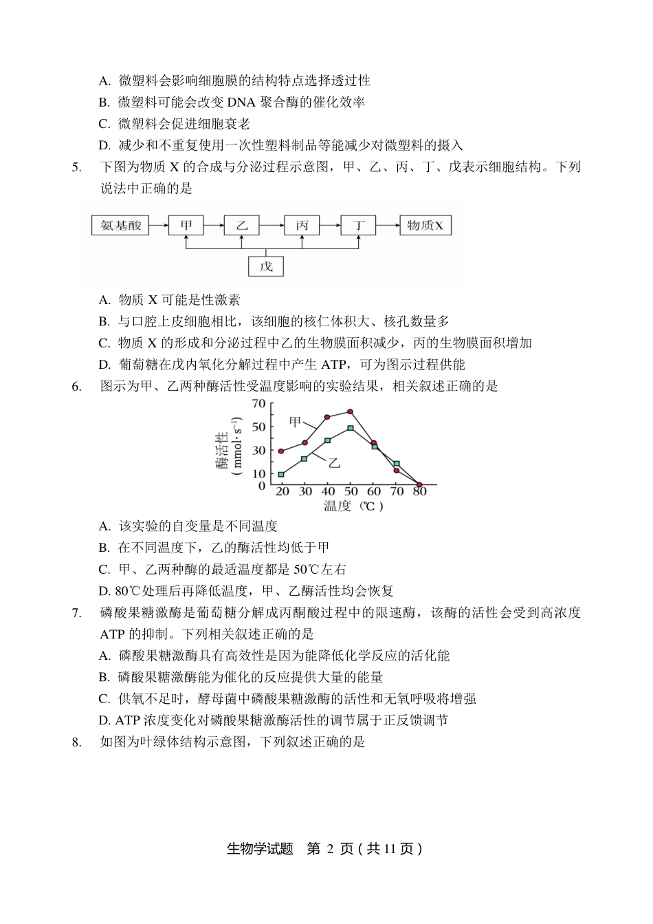 黑龙江省龙东联盟2024-2025学年高三上学期11月月考生物含答案.pdf_第2页