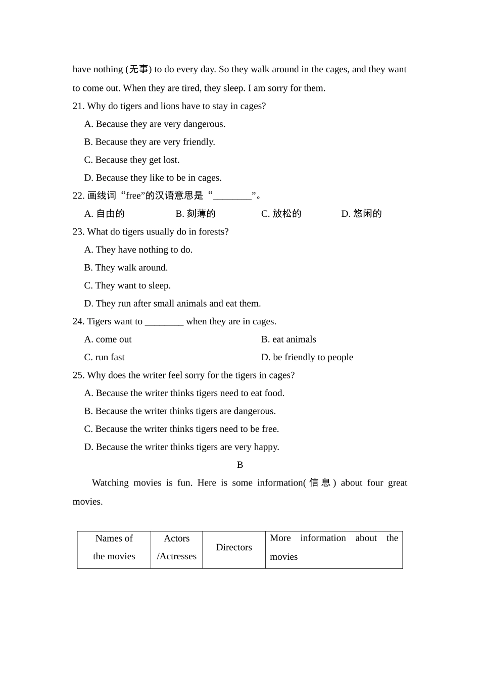 冀教版英语七年级上册 Unit 6测试卷1.doc_第3页
