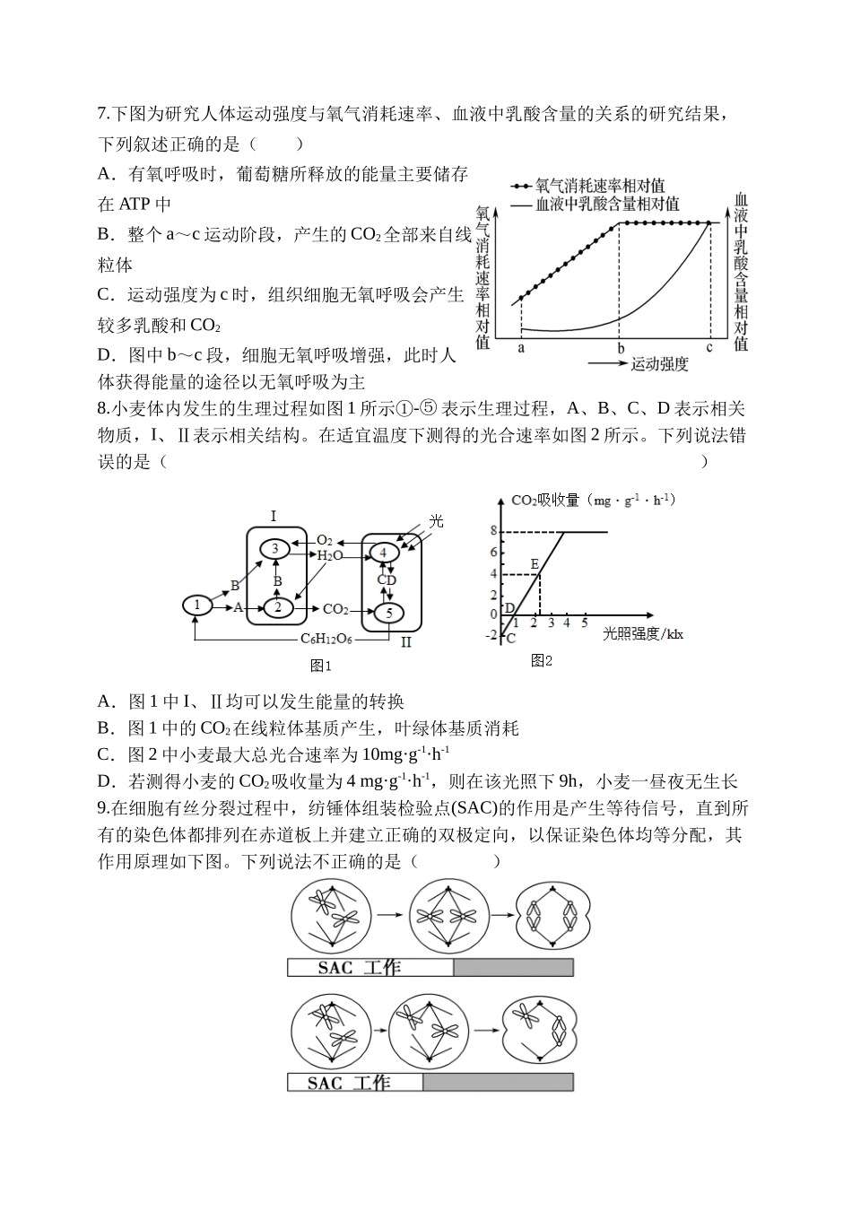 天津市静海区第一中学2024-2025学年高三上学期10月月考试题 生物含答案.docx_第3页