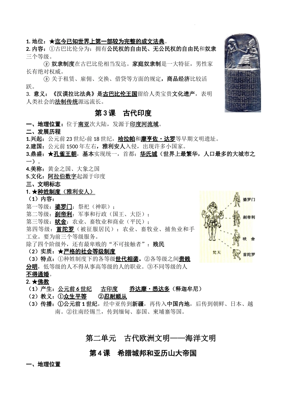 九年级上册世界古代史知识梳理.docx_第2页