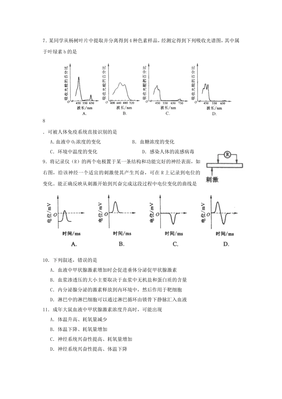 2010年高考海南卷生物（原卷版）.doc_第2页