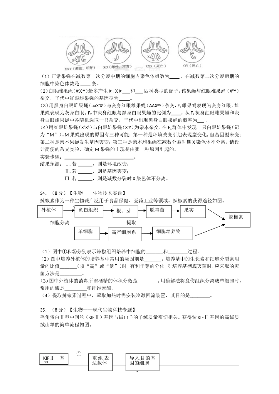 2012年高考真题 生物(山东卷)（原卷版）.doc_第3页